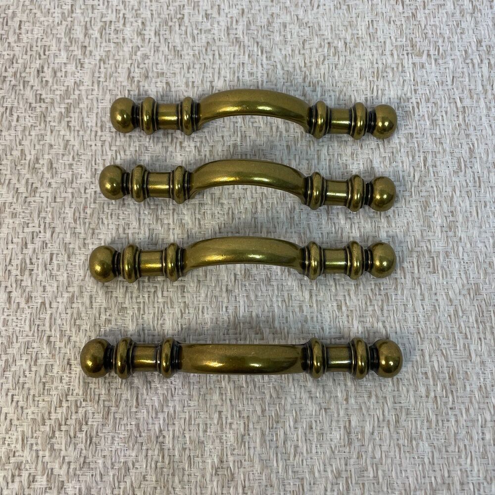 Vintage Brass 5" Drawer Pulls Cabinet Handles 745-I Lot of 4
